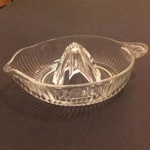 Vintage glass juicer lemon reamer with handle